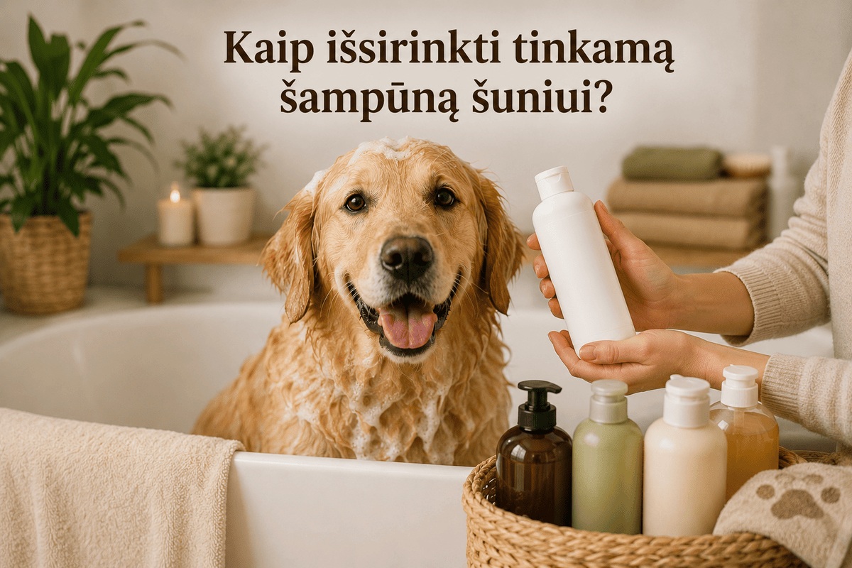 Kaip išsirinkti tinkamą šampūną šuniui?