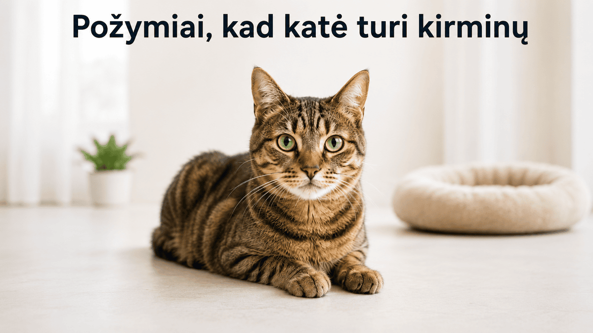 Požymiai, kad katė turi kirminų
